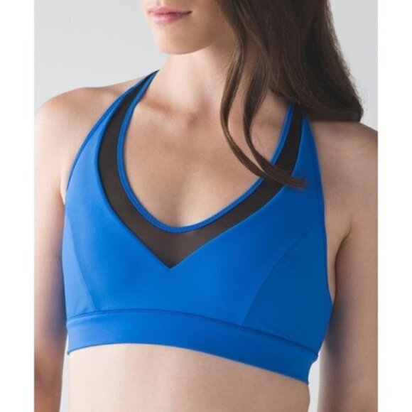 Lululemon Blue & Black Race With Me V-Neck Swim Top 4 - Picture 1 of 4